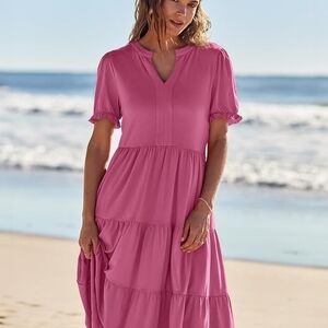 Pink Tiered Maxi Dress